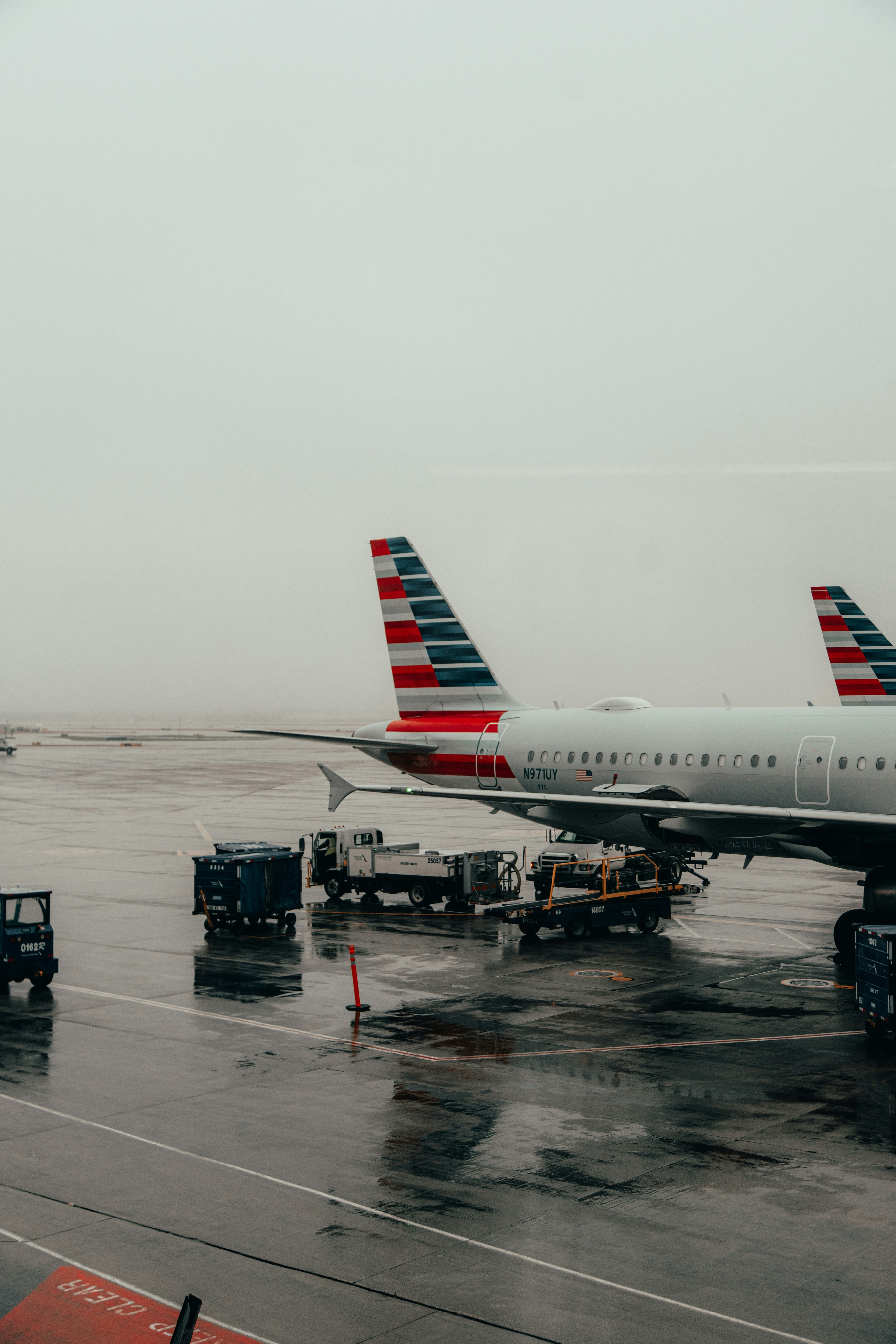 Aerial view of construction activity at O'Hare International Airport